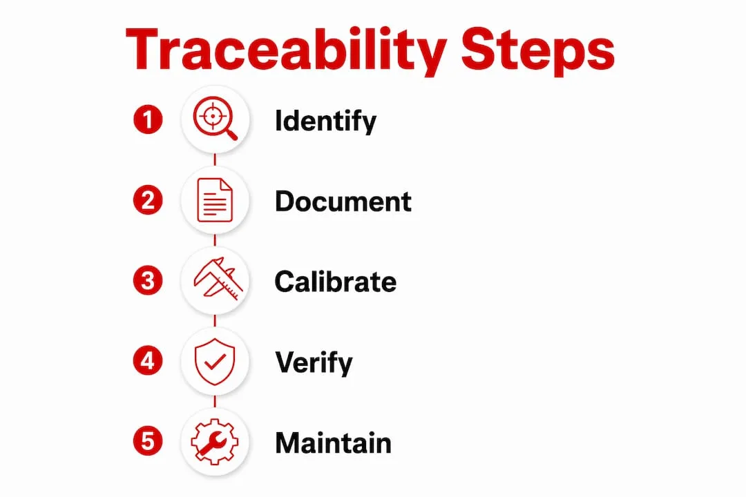 Infographic depicting traceability chain steps